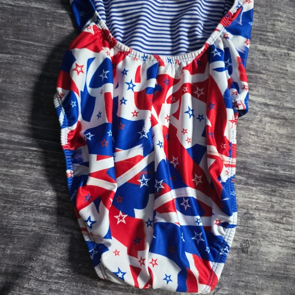 Dolfin Uglies Womens Patriotic Stars Stripes One Piece Swimsuit Size 34 NEW